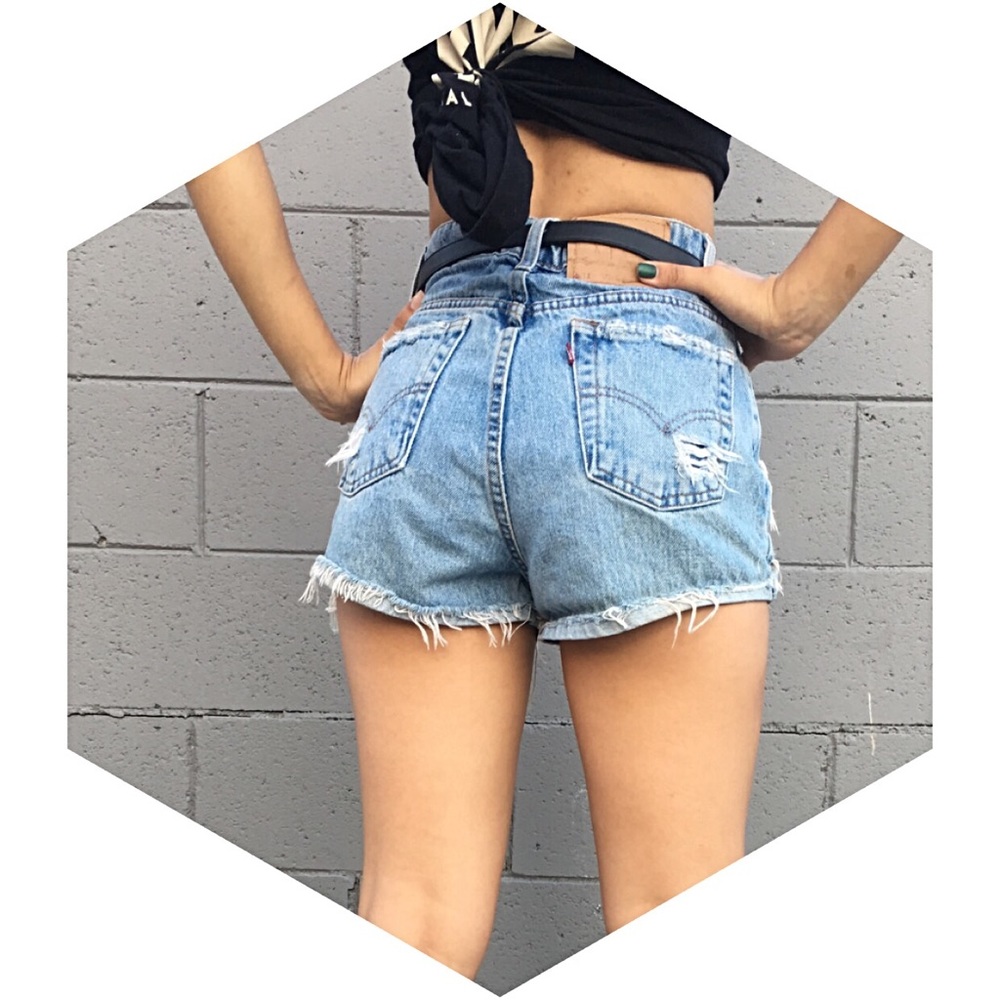 Vintage Levis Destroyed High Rise Shorts